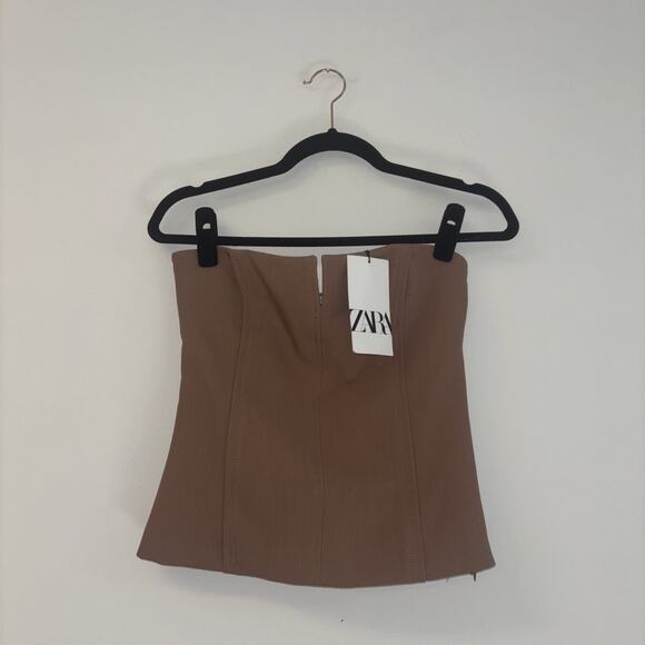 NWT Women’s Knit Tank Beige Tub Top Pink Sz Sm Corset Top Neutral Event Concert - Picture 5 of 15